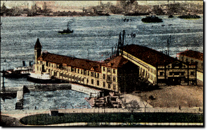 Il Pier A. Particolare di cartolina spedita da New York City nel 1914.